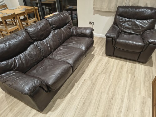 Dfs brown leather seater - brown,