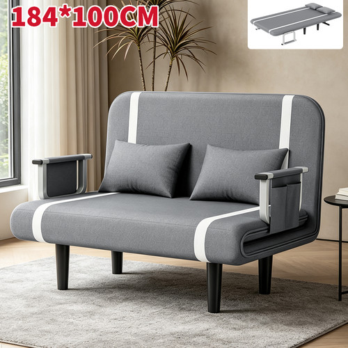 Folding double fabric sofa bed - folding,