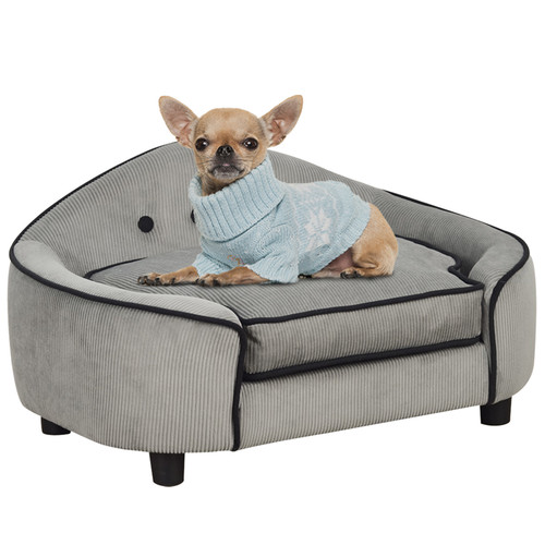 Pawhut grey dog sofa bed - grey, pet